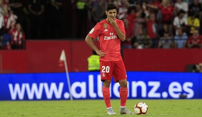 Asensio, en un momento del partido en Sevilla.