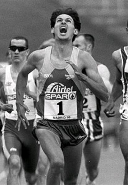 Roberto Parra, al ganar el título europeo de 800 metros en 1996.