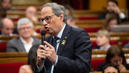 Quim Torra, este miércoles en el Parlament.
 