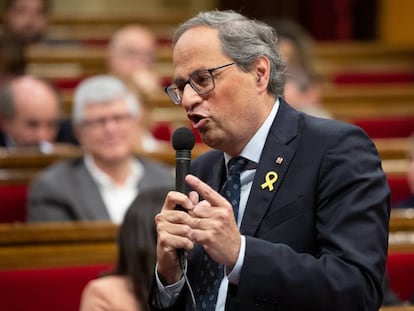 Quim Torra, este miércoles en el Parlament.
 