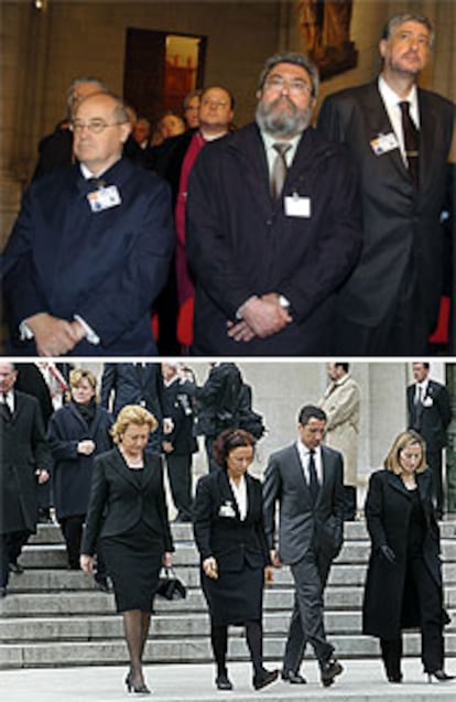 José María Cuevas, Cándido Méndez y José María Fidalgo; Luisa Fernanda Rudi, Ana Palacio, Eduardo Zaplana y Ana Pastor.