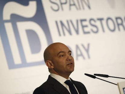 El secretario de Estado de Comercio y Presidente del ICEX, Jaime Garc&iacute;a-Legaz, durante su intervenci&oacute;n en la inauguraci&oacute;n del Spain Investors Day