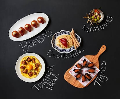 Some of the Spanish dishes on offer at the market.