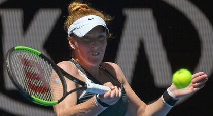 Madison Brengle, durante un partido en el último Open de Australia.