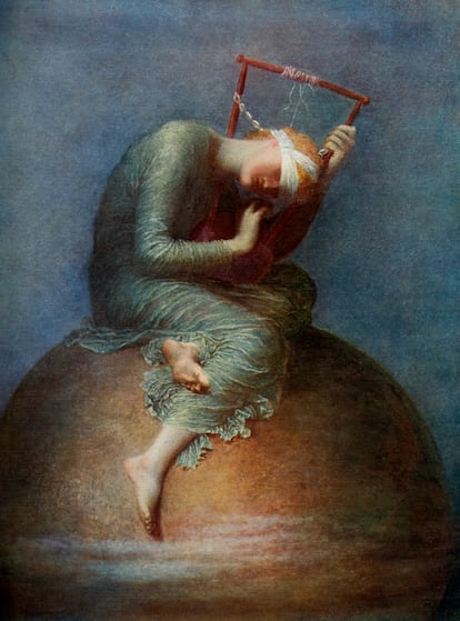 Representación de la 'Esperanza' (1886), óleo de George Frederick Watts. En la Tate Britain, Londres.