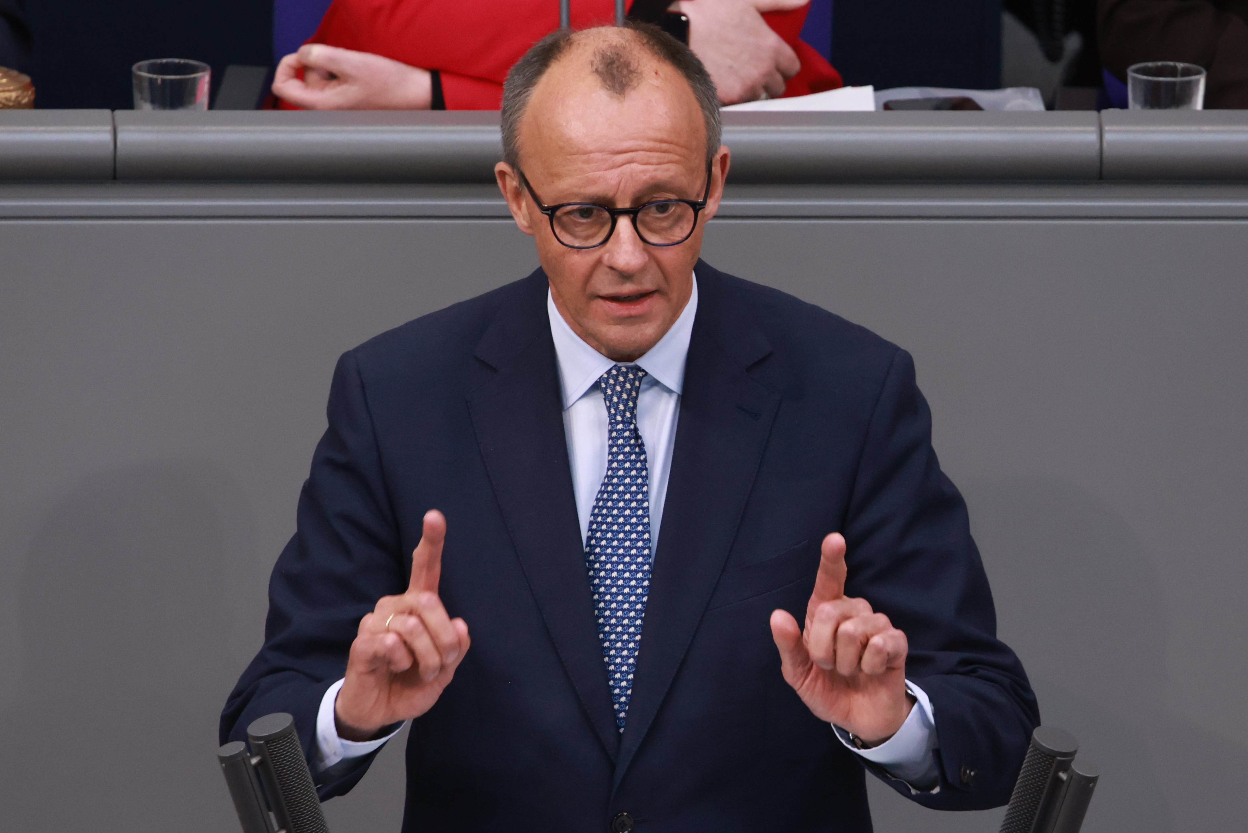 Friedrich Merz, próximo canciller de Alemania, en el Parlamento del país, este jueves.