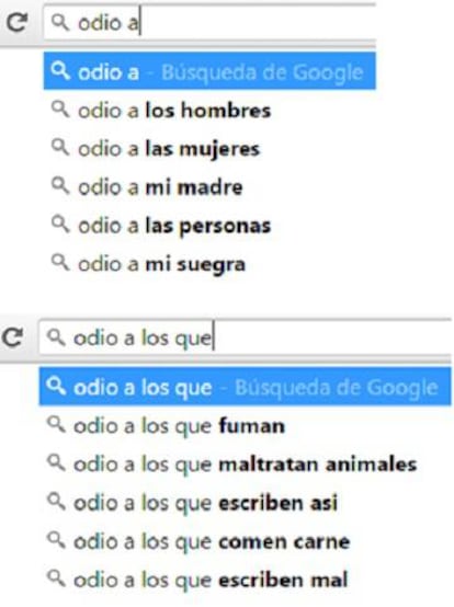 Búsquedas más habituales en Google.