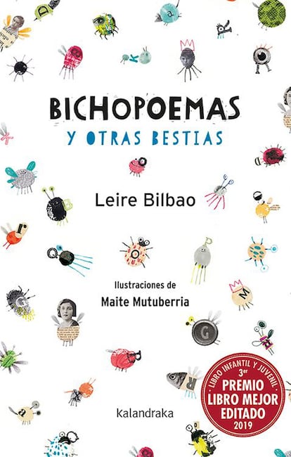 Portada de 'Bichopoemas y otras bestias', de Leire Bilbao. Ilustraciones de Maite Mutuberria. EDITORIAL KALANDRAKA