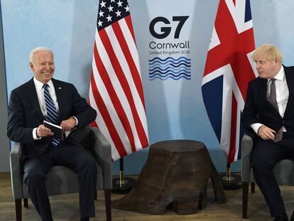 Joe Biden y el primer ministro británico Boris Johnson.