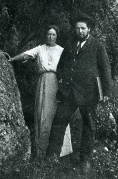 Angelina Beloff y Diego Rivera, en Brujas en 1909, el año en que se conocieron.