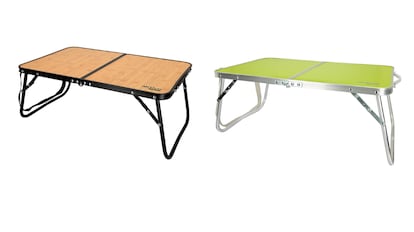 Esta mesa plegable está disponible en diferentes tonalidades.