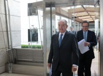 Salvador Gabarró y Rafael Villaseca, presidente y consejero delegado de Gas Natural Fenosa, hoy en Madrid.