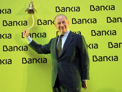 Rodrigo Rato, former head of Bankia, on the day of the stock market launch.