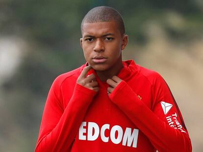 Mbappé, en un entrenamiento.