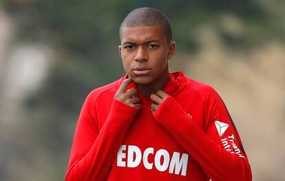 Mbappé, en un entrenamiento.