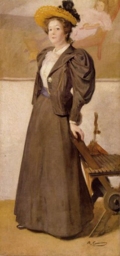 'Retrat femení', de Lluïsa Vidal amb la firma de Ramon Casas.