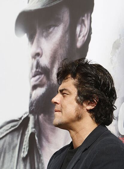 Benicio del Toro, ayer en Madrid.