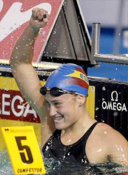 Mireia Celebra su oro continental en 2008.