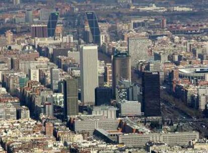 Centro financiero de Madrid, en la zona de Azca, donde se encuentra la torre del BBVA.