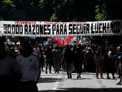 Marcha en Buenos Aires el 24 de marzo, a 43 años del golpe de Estado.