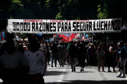 Marcha en Buenos Aires el 24 de marzo, a 43 años del golpe de Estado.