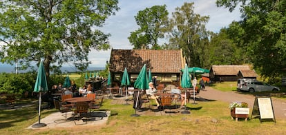 La terraza del Kaffestugan, cerca de Gränna.