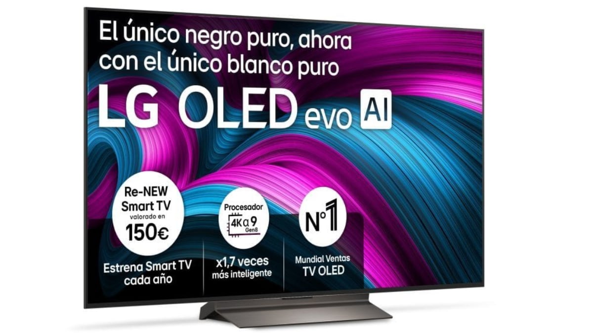 Televisor LG OLED con procesador Gen8 IA de 55 pulgadas.