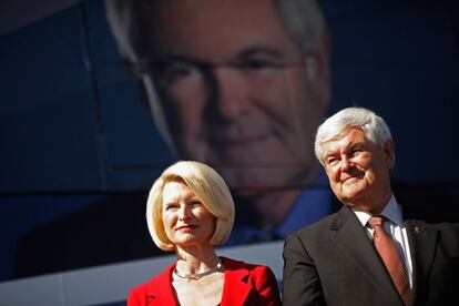 Gingrich y su mujer Callista, en un mitin en The Villages, en Florida, el 29 de enero.