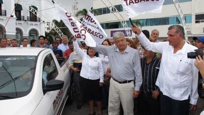 Andrés Manuel López Obrador, en Tabasco.