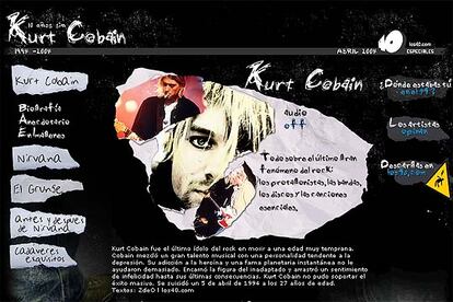 Especial actualidad No inmediata
&bull; Los40.com: Especial 10 a?os de la muerte de Kurt Cobain

http://www.los40.com/actualidad/especiales/misc/2004/kurt_cobain/html/index.htm

MENCI?N