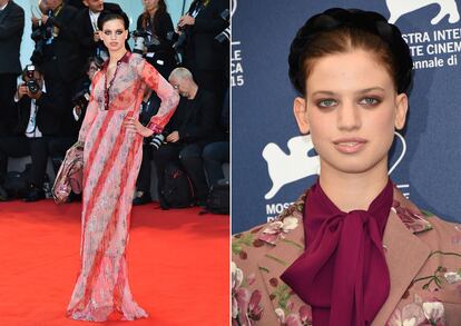 Lily McMenamy, hija de la supermodelo Kristen McMenamy, también forma parte del reparto de A Bigger Splash. En la premiere lució un vestido de cuerpo camisero y falda plisada firmado por Gucci. Horas antes la pudimos ver con un favorecedor traje de la misma firma.