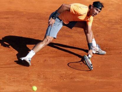 Nadal, durante su partido contra Simon.