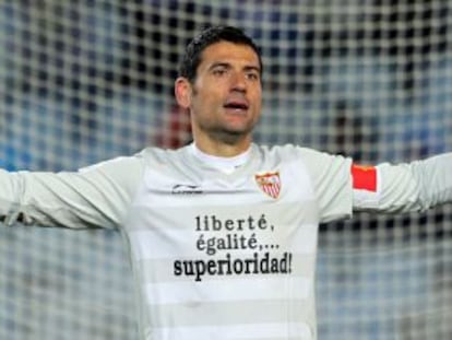 Palop, durante el partido del Sevilla ante la Real Sociedad.