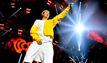Justin Bieber, durante un concierto en Los Ángeles en diciembre de 2016.