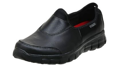 Zapatos de seguridad para el trabajo de la marca Skechers, fabricados en cuero y disponibles en cuatro colores