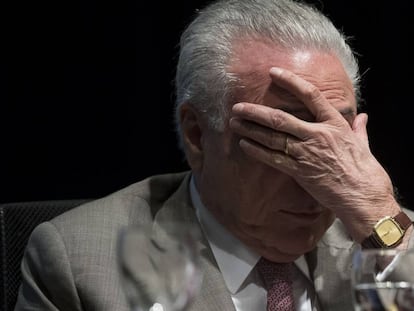 Temer em evento no Rio nesta segunda-feira.