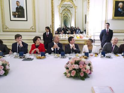 Manuel Valls preside un desayuno en el Ministerio del Interior franc&eacute;s, en enero de 2013.  