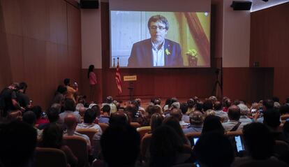 Carles Puigdemont durante la presentación de su nuevo partido.