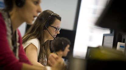 A call center in Barcelona.