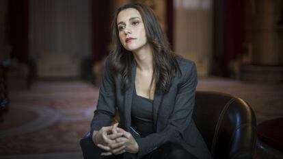 Inés Arrimadas, líder de Ciudadanos en Cataluña, en el Parlament.