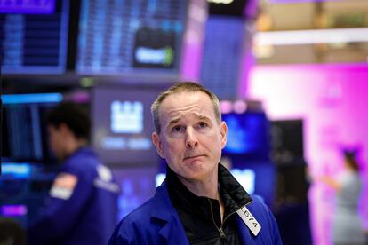 Un 'broker' en la Bolsa de Nueva York.