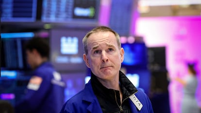 Un 'broker' en la Bolsa de Nueva York.