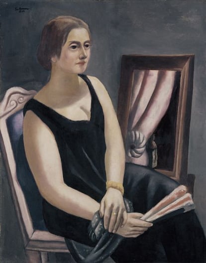 Max Beckmann, Bildnis Minna Beckmann-Tube, 1924, Öl auf Leinwand, 92,8 x 73 cm, München, Bayerische Staatsgemäldesammlungen, Sammlung Moderne Kunst in der Pinakothek der Moderne, Stiftung Günther Franke. © VG Bild-Kunst, Bonn 2012.