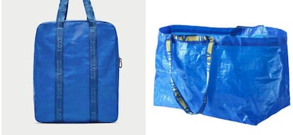 El bolso de Zara y la bolsa de Ikea.