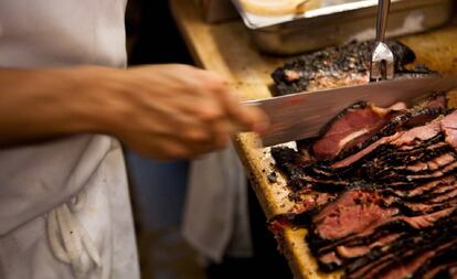 Pastrami en Katz’s, en Nueva York.