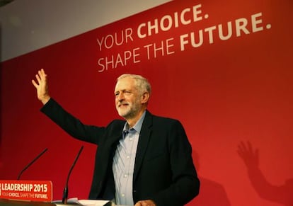 Jeremy Corbyn after being elected leader of the British Labour Party on Saturday.