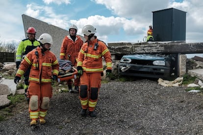 Simulacro de emergencia del Mecanismo de Protección Civil Europea en Revingeby (Suecia).