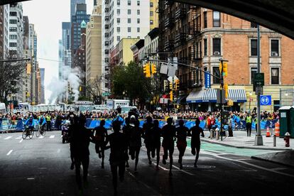 Atletas en uno de los tramos del Maratón de Nueva York, el 5 de noviembre de 2017.