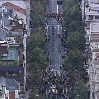 Fotografía aérea tomada por la policía de la manifestación de la AVT en Madrid.