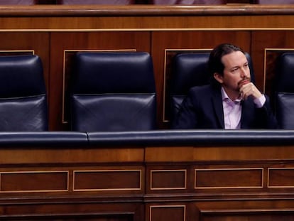 Pedro Sánchez y Pablo Iglesias, en el Congreso. 